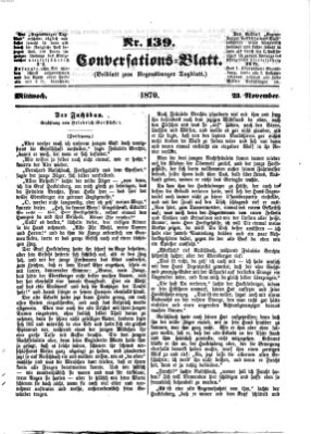 Regensburger Conversations-Blatt (Regensburger Tagblatt) Mittwoch 23. November 1870