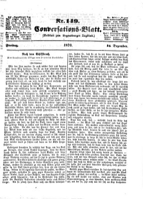 Regensburger Conversations-Blatt (Regensburger Tagblatt) Freitag 16. Dezember 1870