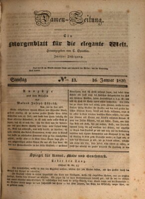 Damen-Zeitung Samstag 16. Januar 1830