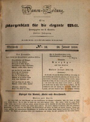 Damen-Zeitung Mittwoch 20. Januar 1830