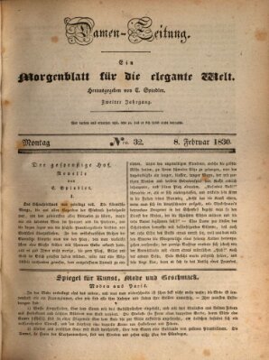 Damen-Zeitung Montag 8. Februar 1830