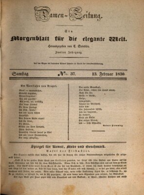 Damen-Zeitung Samstag 13. Februar 1830