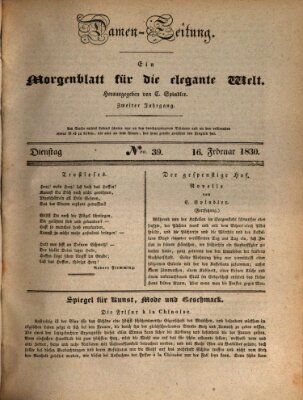 Damen-Zeitung Dienstag 16. Februar 1830