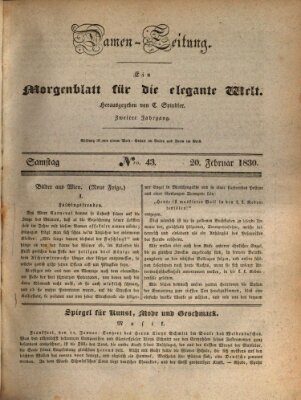 Damen-Zeitung Samstag 20. Februar 1830