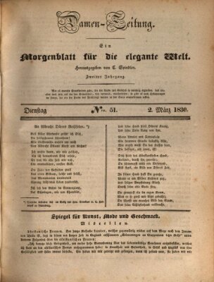 Damen-Zeitung Dienstag 2. März 1830