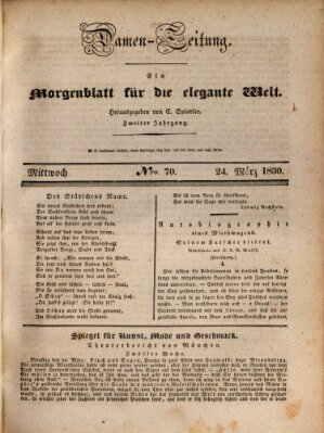 Damen-Zeitung Mittwoch 24. März 1830