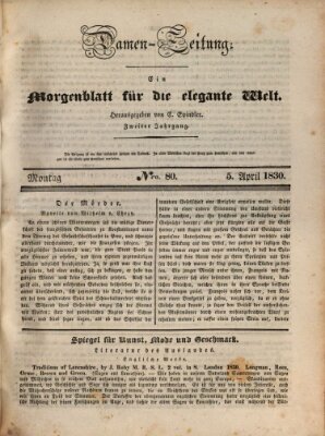 Damen-Zeitung Montag 5. April 1830