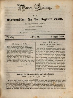 Damen-Zeitung Dienstag 6. April 1830