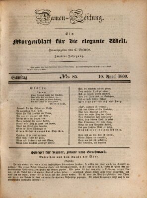 Damen-Zeitung Samstag 10. April 1830