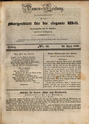 Damen-Zeitung Freitag 16. April 1830