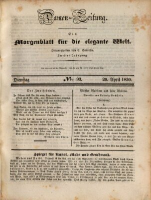 Damen-Zeitung Dienstag 20. April 1830