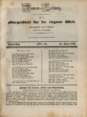 Damen-Zeitung Donnerstag 22. April 1830