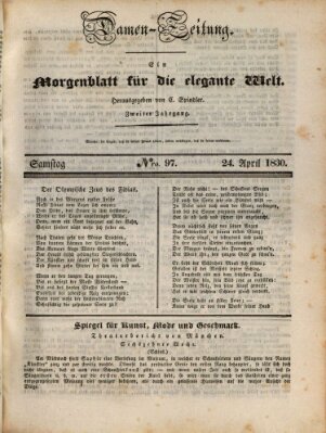 Damen-Zeitung Samstag 24. April 1830