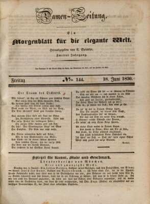 Damen-Zeitung Freitag 18. Juni 1830