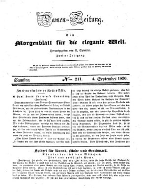 Damen-Zeitung Samstag 4. September 1830