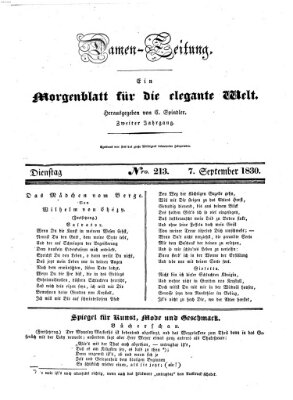 Damen-Zeitung Dienstag 7. September 1830