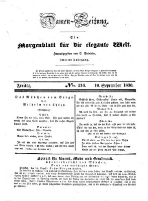 Damen-Zeitung Freitag 10. September 1830