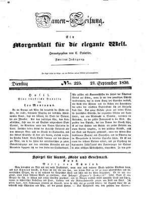 Damen-Zeitung Dienstag 21. September 1830