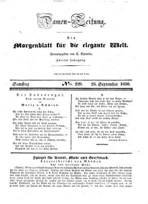 Damen-Zeitung Samstag 25. September 1830