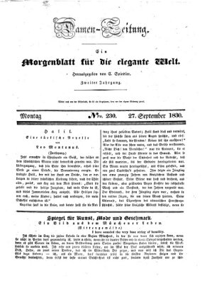 Damen-Zeitung Montag 27. September 1830