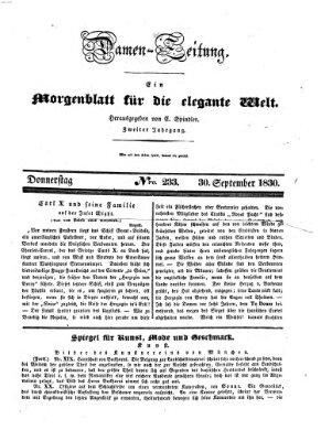 Damen-Zeitung Donnerstag 30. September 1830