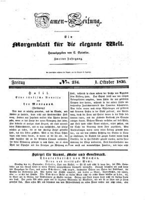 Damen-Zeitung Freitag 1. Oktober 1830