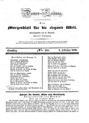 Damen-Zeitung Samstag 2. Oktober 1830