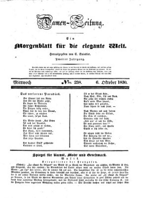 Damen-Zeitung Mittwoch 6. Oktober 1830