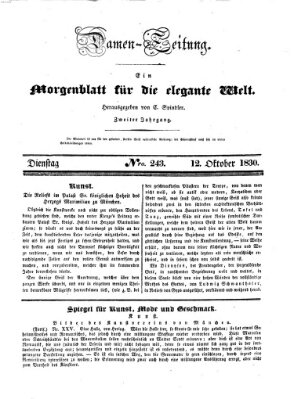 Damen-Zeitung Dienstag 12. Oktober 1830