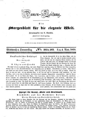 Damen-Zeitung Mittwoch 3. November 1830