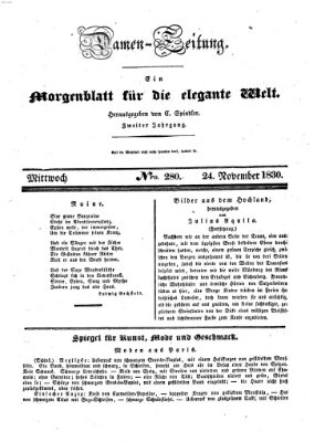 Damen-Zeitung Mittwoch 24. November 1830