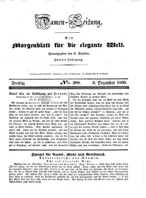 Damen-Zeitung Freitag 3. Dezember 1830