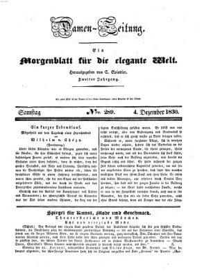 Damen-Zeitung Samstag 4. Dezember 1830