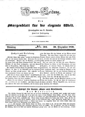 Damen-Zeitung Montag 20. Dezember 1830