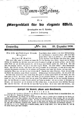 Damen-Zeitung Donnerstag 23. Dezember 1830