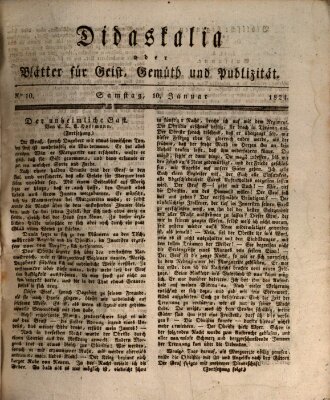 Didaskalia oder Blätter für Geist, Gemüth und Publizität (Didaskalia) Samstag 10. Januar 1824