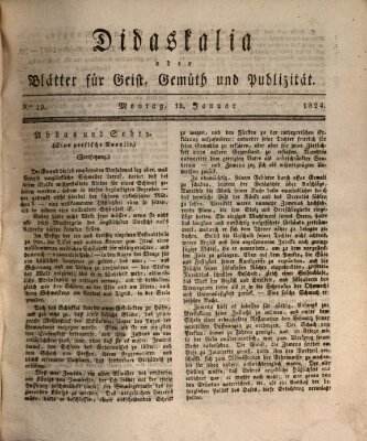 Didaskalia oder Blätter für Geist, Gemüth und Publizität (Didaskalia) Montag 19. Januar 1824