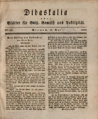 Didaskalia oder Blätter für Geist, Gemüth und Publizität (Didaskalia) Mittwoch 12. Mai 1824