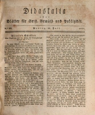 Didaskalia oder Blätter für Geist, Gemüth und Publizität (Didaskalia) Montag 26. Juli 1824