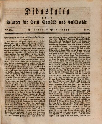 Didaskalia oder Blätter für Geist, Gemüth und Publizität (Didaskalia) Sonntag 5. September 1824