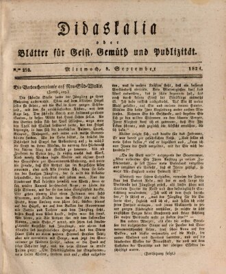 Didaskalia oder Blätter für Geist, Gemüth und Publizität (Didaskalia) Mittwoch 8. September 1824