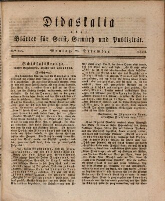 Didaskalia oder Blätter für Geist, Gemüth und Publizität (Didaskalia) Montag 20. Dezember 1824