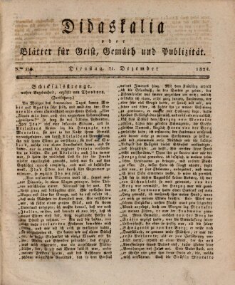 Didaskalia oder Blätter für Geist, Gemüth und Publizität (Didaskalia) Dienstag 21. Dezember 1824