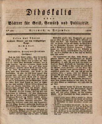 Didaskalia oder Blätter für Geist, Gemüth und Publizität (Didaskalia) Mittwoch 29. Dezember 1824