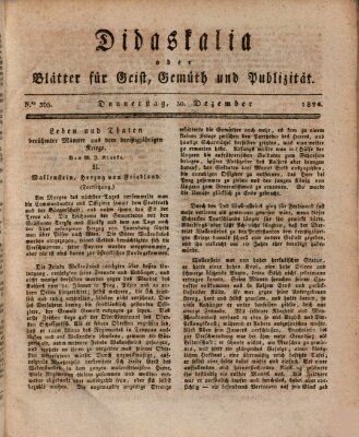 Didaskalia oder Blätter für Geist, Gemüth und Publizität (Didaskalia) Donnerstag 30. Dezember 1824