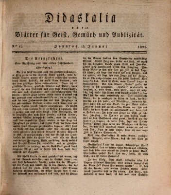 Didaskalia oder Blätter für Geist, Gemüth und Publizität (Didaskalia) Sonntag 16. Januar 1825