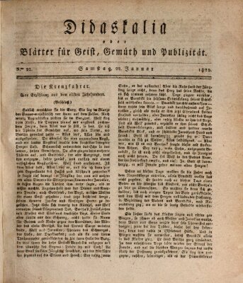 Didaskalia oder Blätter für Geist, Gemüth und Publizität (Didaskalia) Samstag 22. Januar 1825