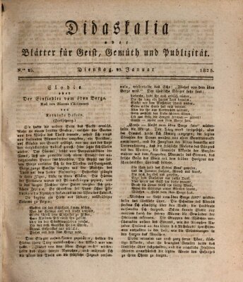 Didaskalia oder Blätter für Geist, Gemüth und Publizität (Didaskalia) Dienstag 25. Januar 1825