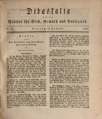 Didaskalia oder Blätter für Geist, Gemüth und Publizität (Didaskalia) Freitag 28. Januar 1825