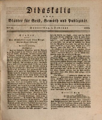 Didaskalia oder Blätter für Geist, Gemüth und Publizität (Didaskalia) Donnerstag 3. Februar 1825